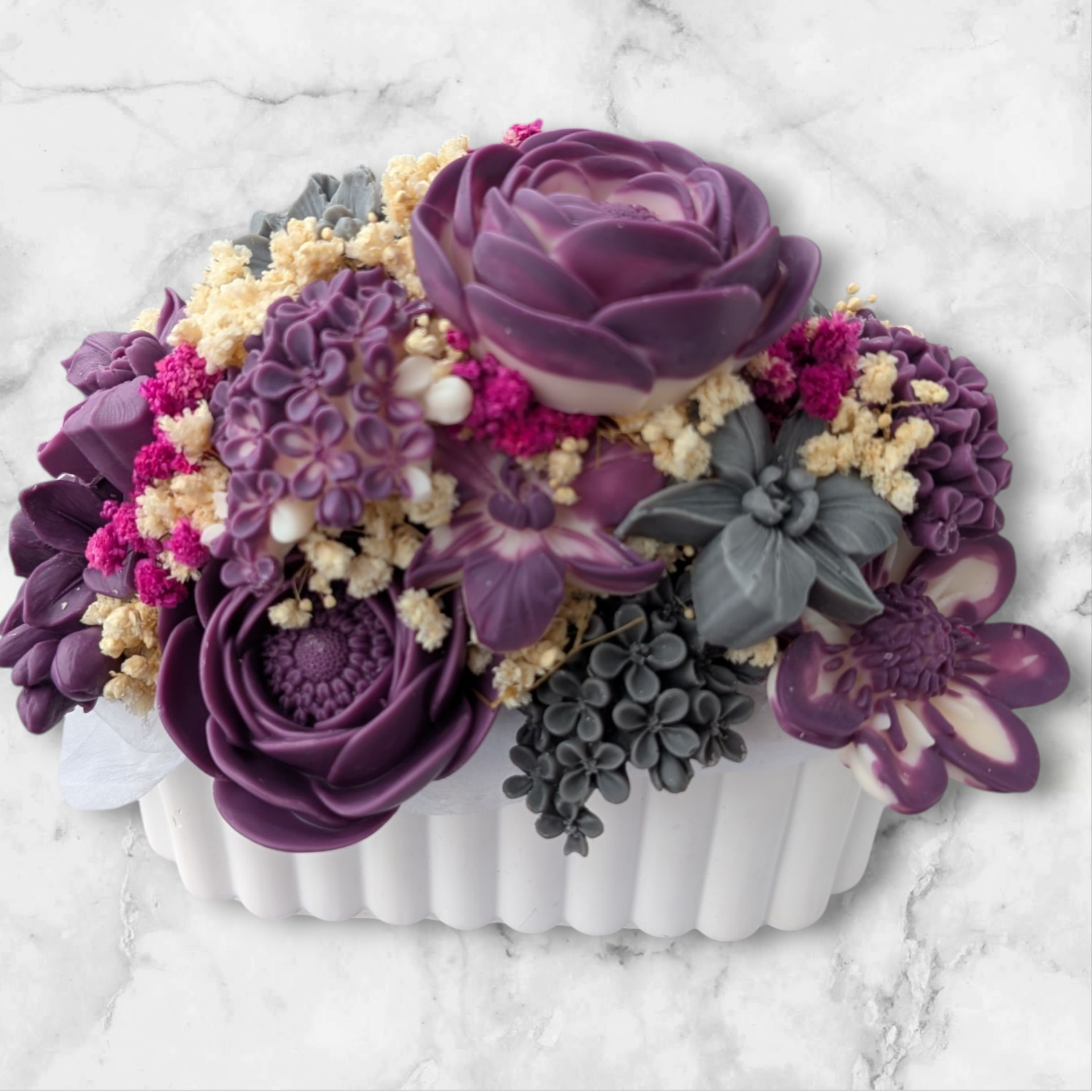 Wachsblumengesteck Lilia/Farberlauf