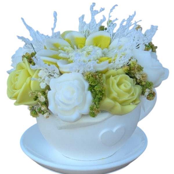 Minicup mit Wachsblumen