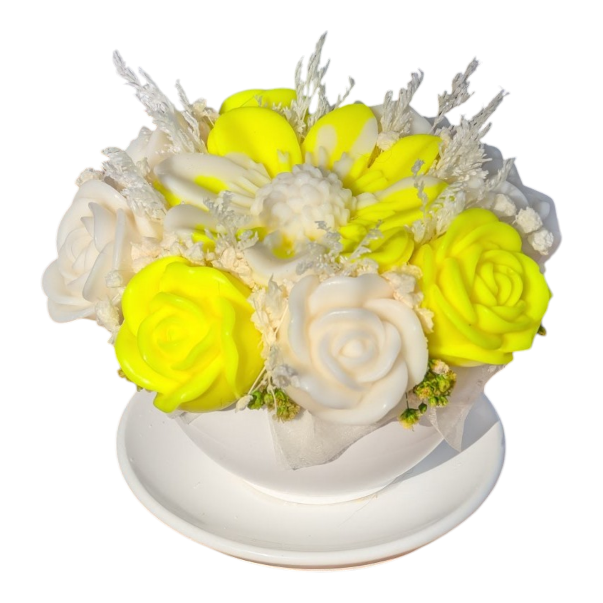 Minicup mit Wachsblumen