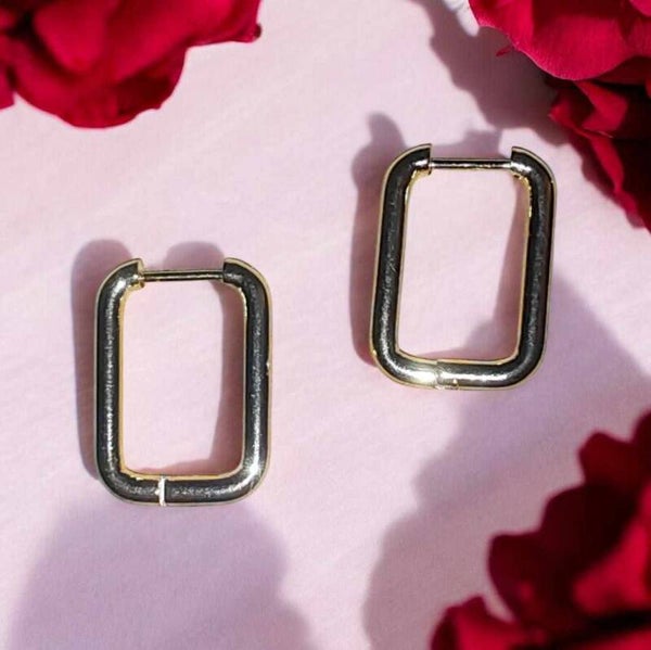 Créoles Rectangulaire Doré 20 mm