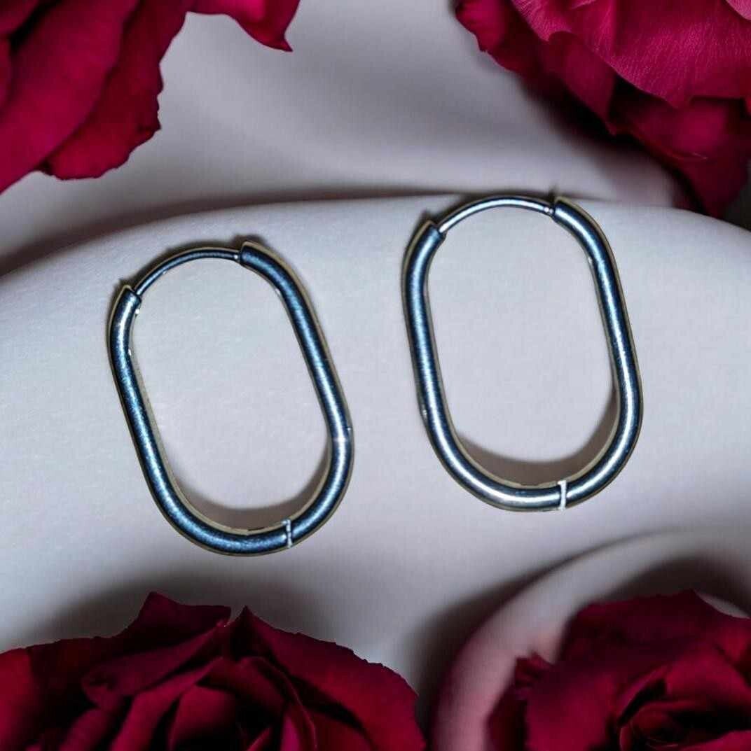 Créoles Ovales Argenté 20 mm