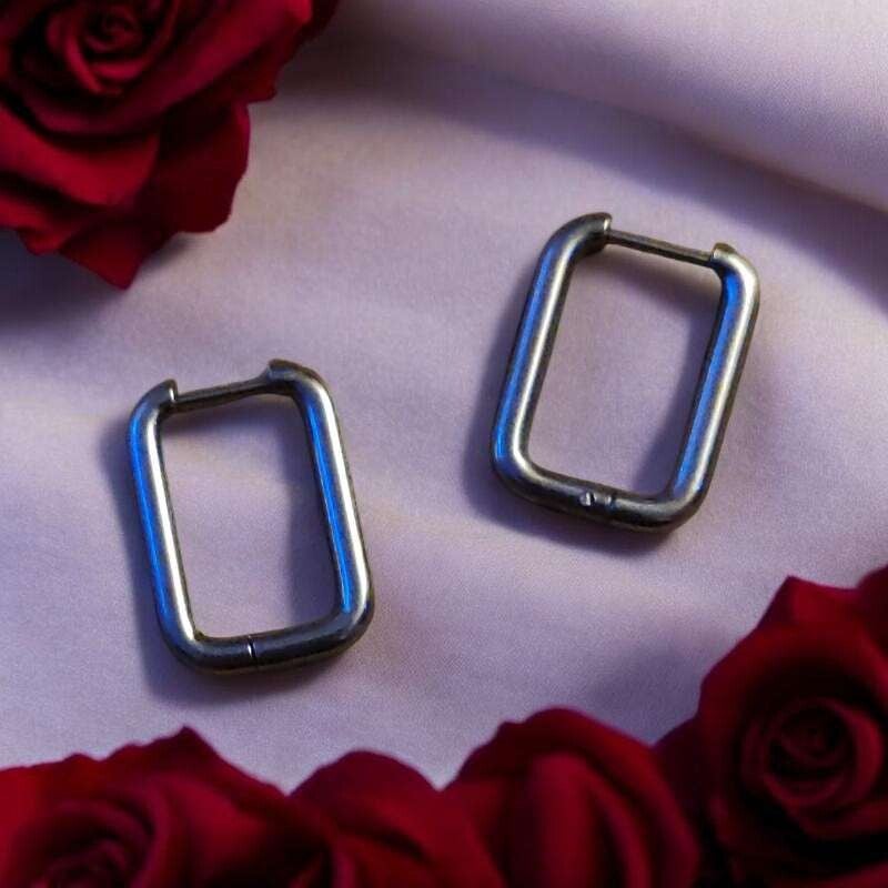 Créoles Rectangulaire Argent 20 mm