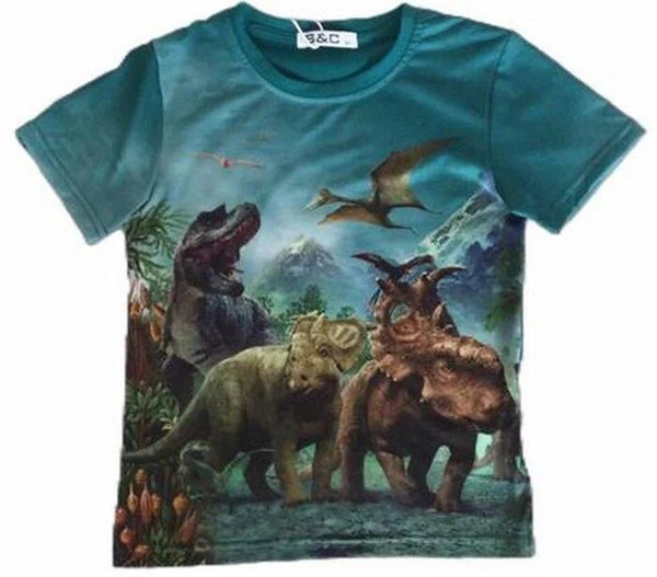 Dino shirt aqua blauw