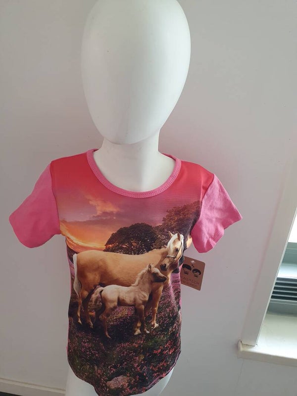 Paard T-shirt Fuchsia