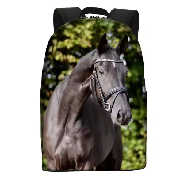 Rugzak paard zwart medium