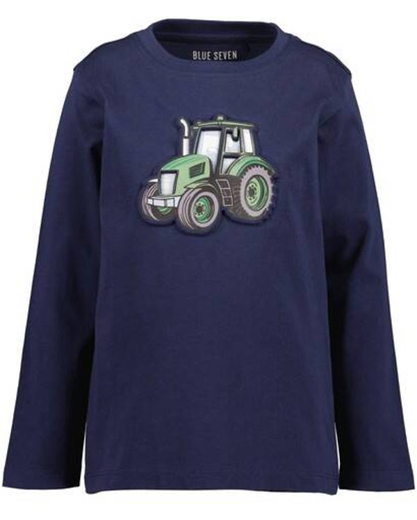 Longsleeve donkerblauw tractor groen