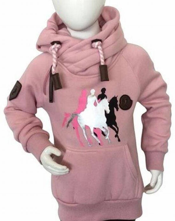 Paarden hoodie roze