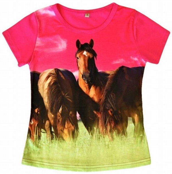 Paard shirt fuchsia