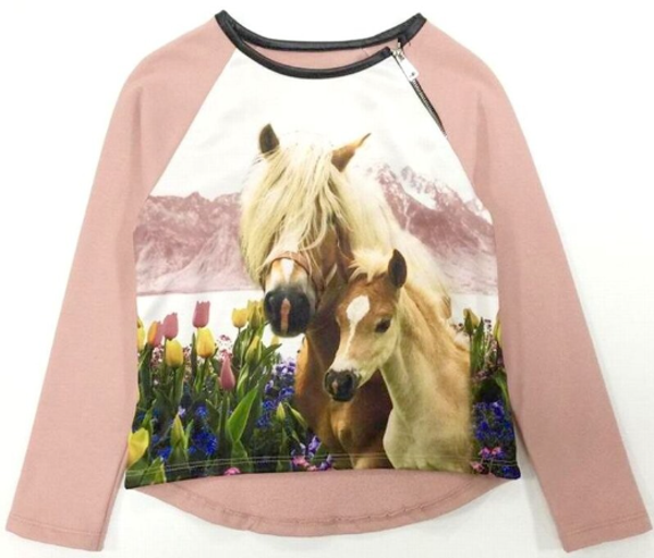 Shirt lm roze met rits