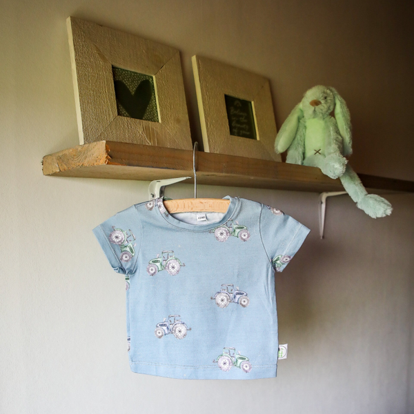 T-shirt tractor blauw