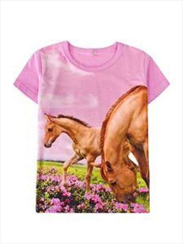 Paarden T-shirt roze