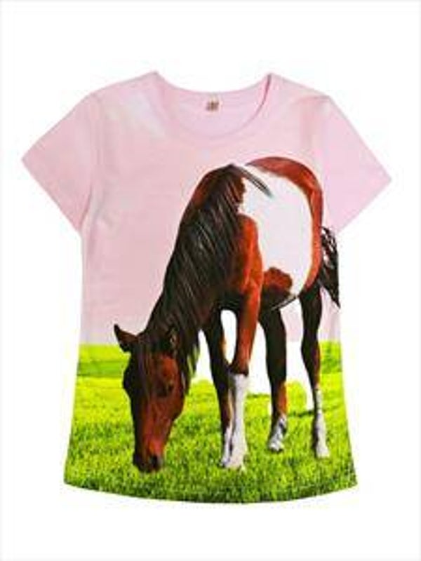 Paarden T-shirt roze