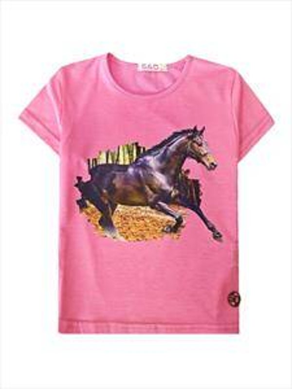 Paarden T-shirt Roze