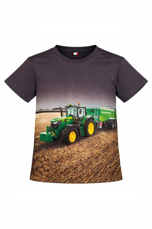 John Deere met mestverspreider
