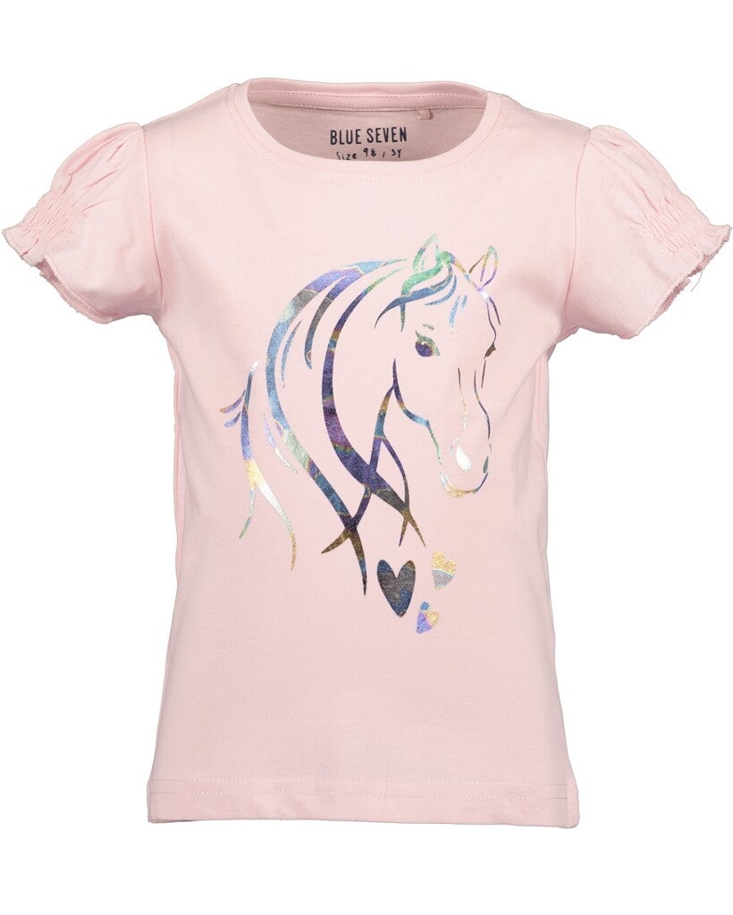 Paarden shirt lichtroze glans