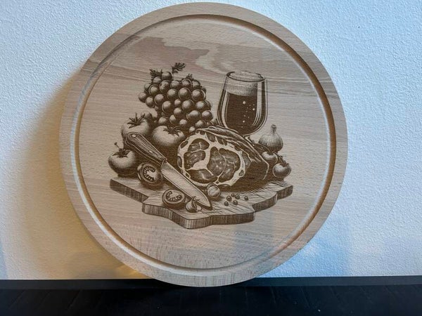 Snijplank Rond Beuken 28 cm