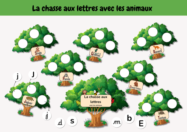 La chasse aux lettres avec les animaux