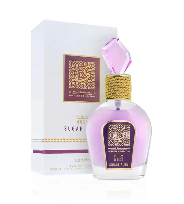 Description du produit Lattafa Tameen Collection Musk Sugar Plum eau de parfum unisexe 100 ml