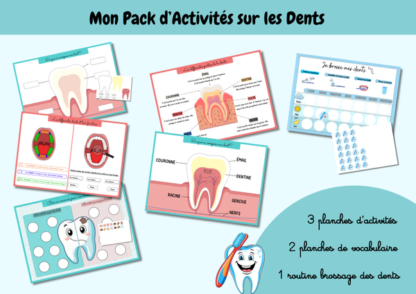 🦷 Pack d’activités éducatif sur les dents