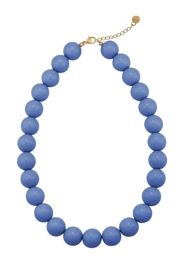 Grote blauwe Kralen Ketting