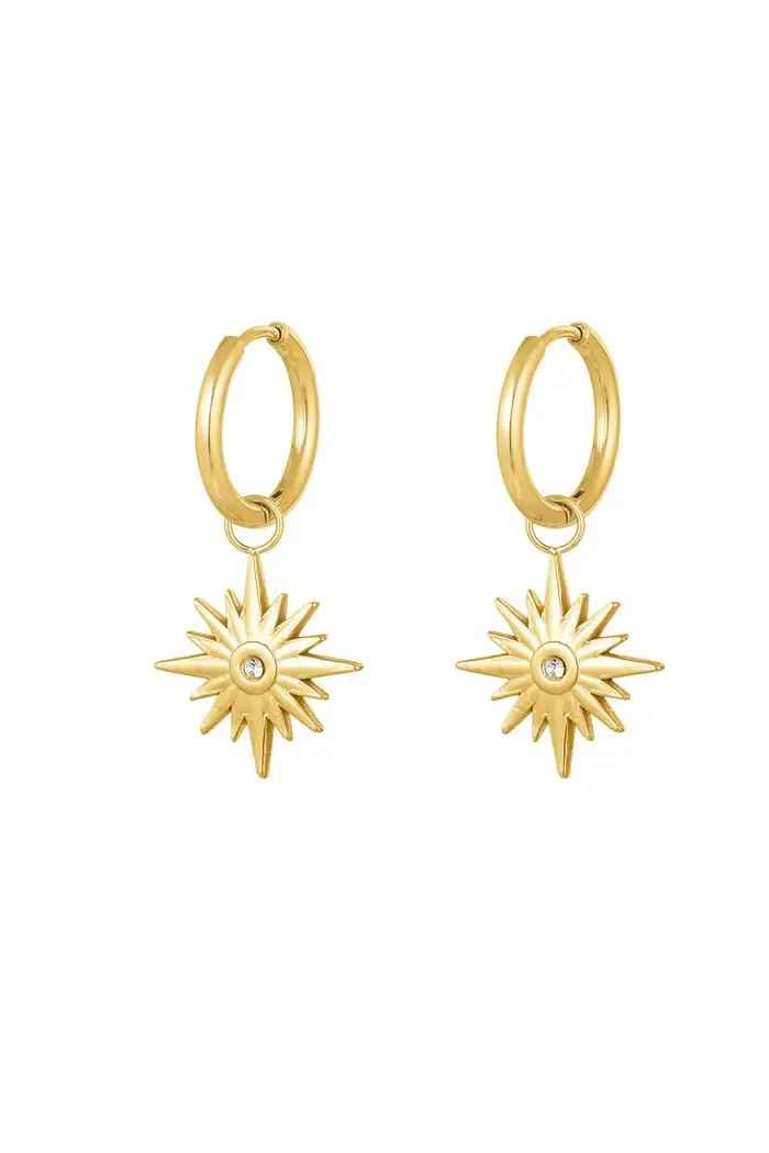 Oorbel ster met steentje