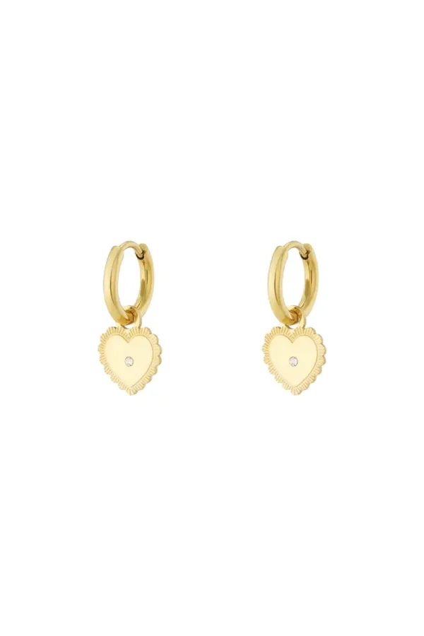 Mini stippen hart oorbellen