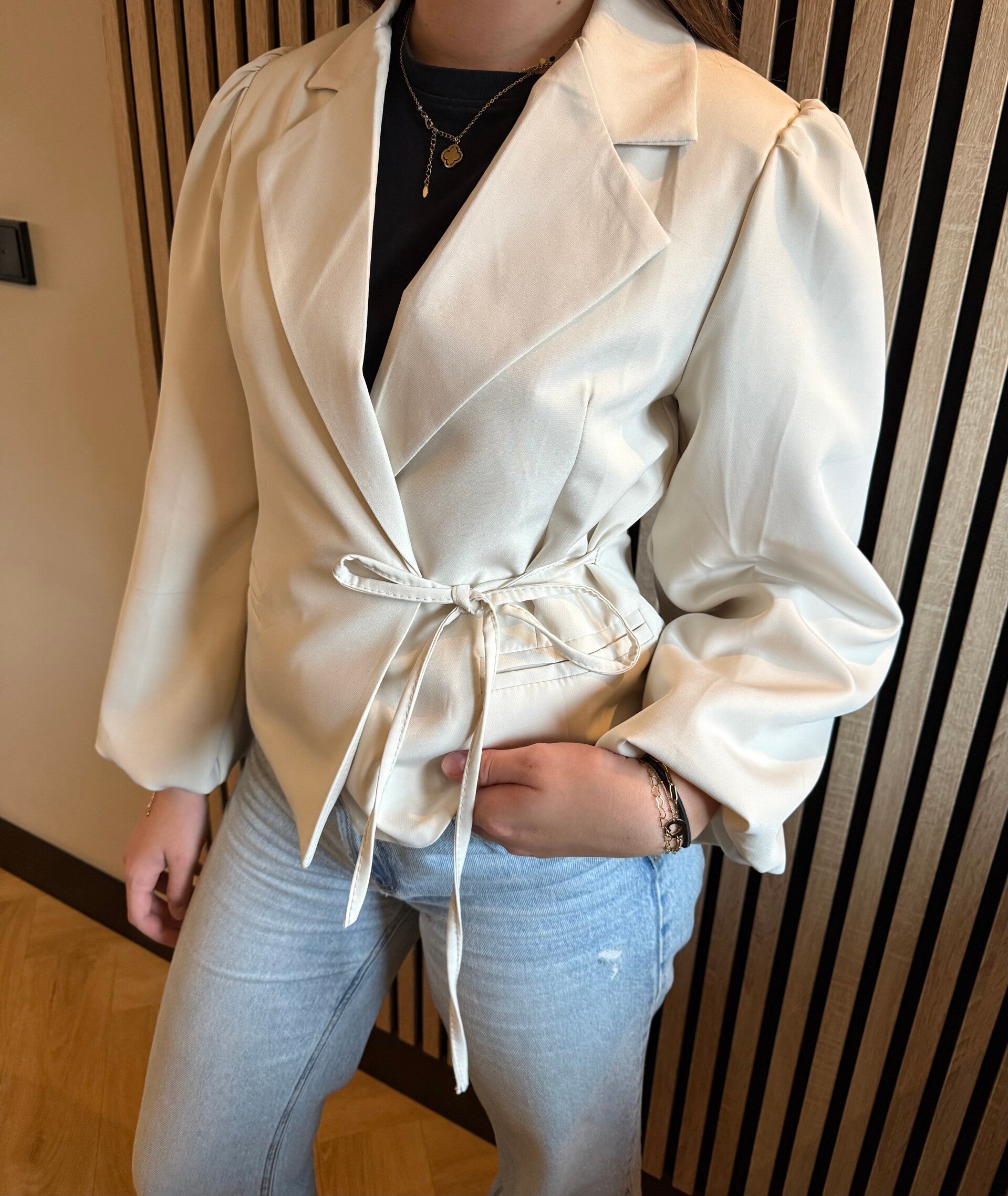 Overslagblazer Beige