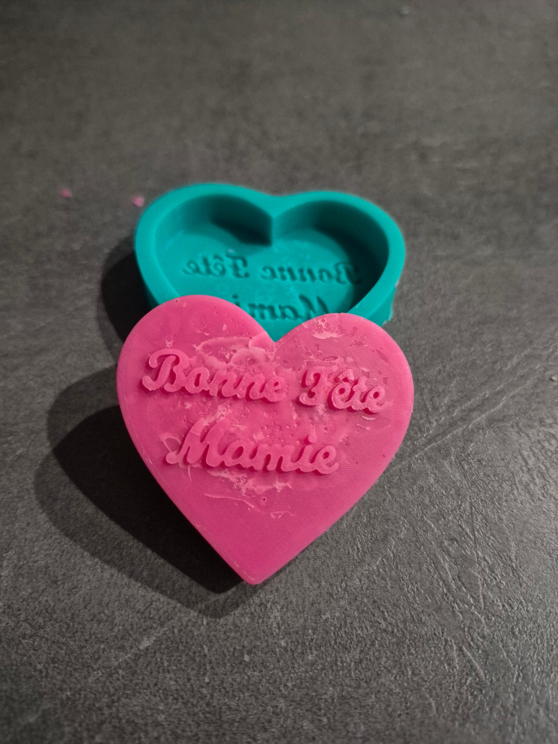 Moule coeur bonne fete mamie italique