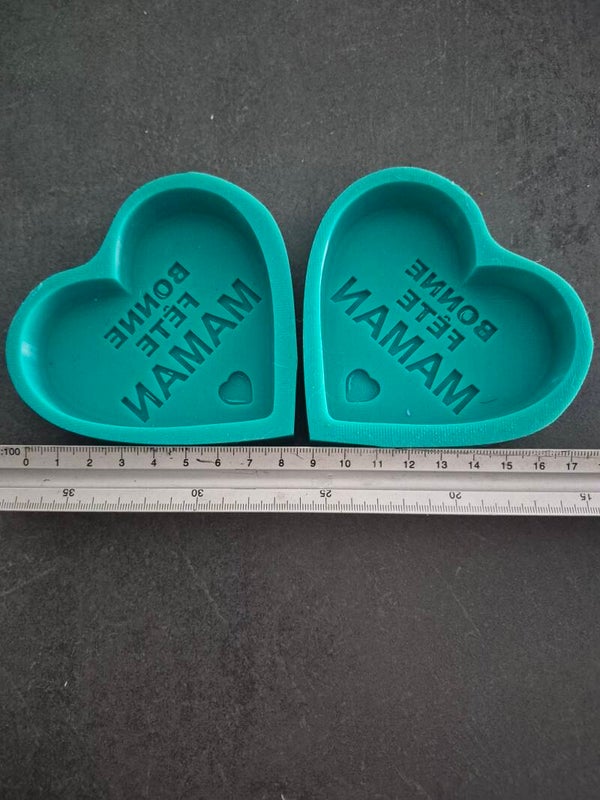 lot de 2 moules coeur xl bonne fete maman