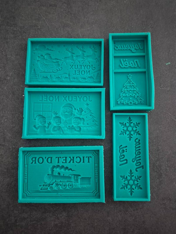 lot de 5 moules tablette noel