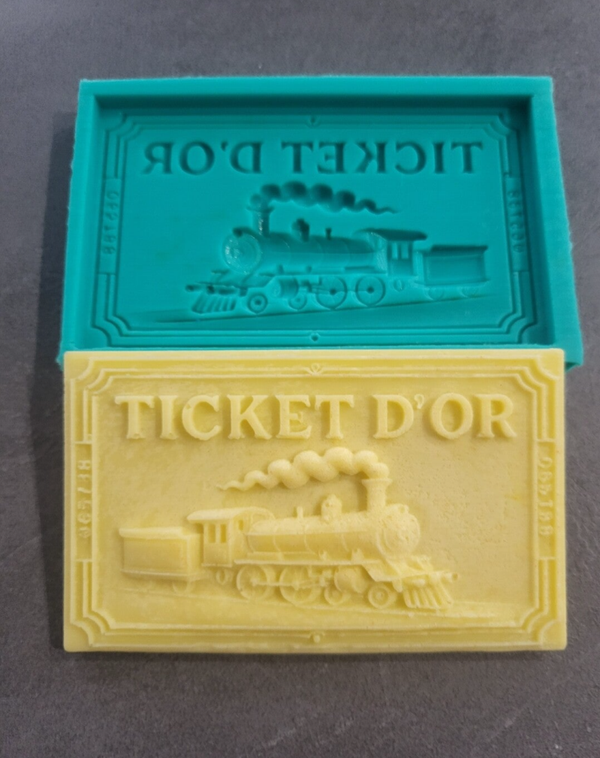 Moule tablette relief ticket d'or