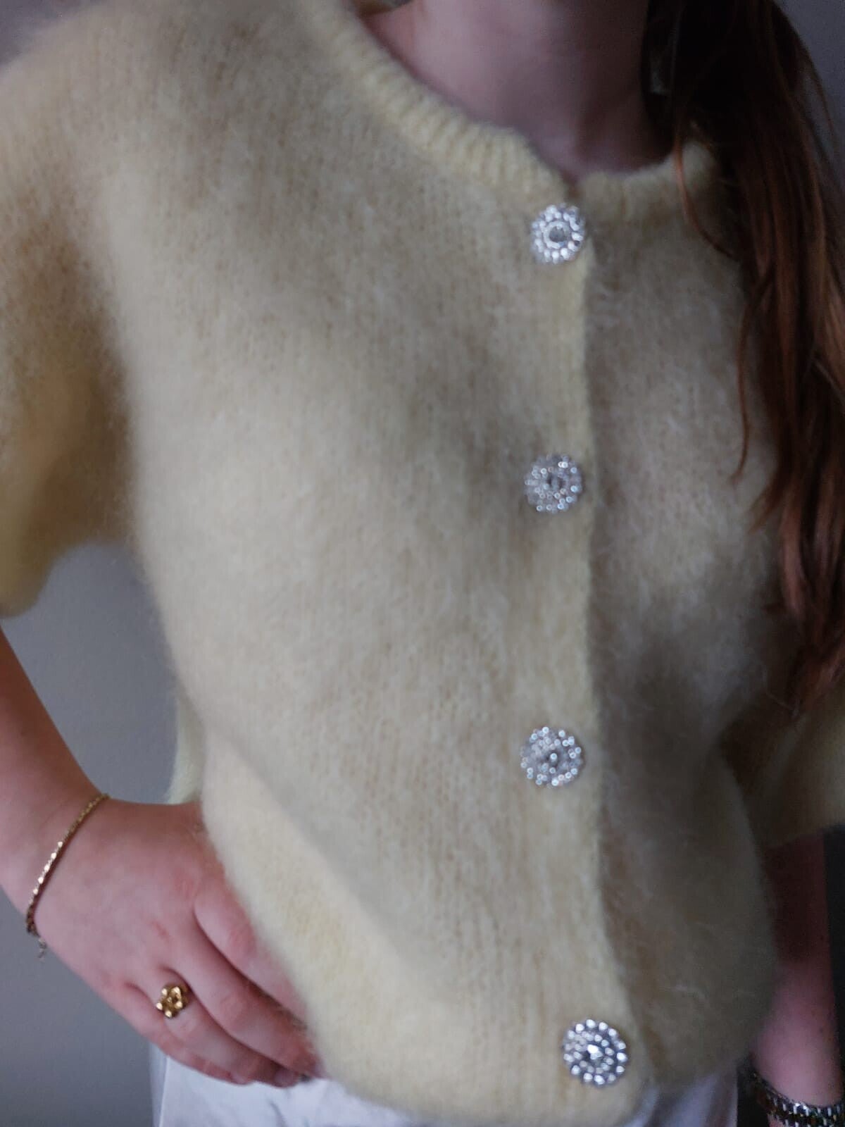 Mohair vest Jaëlle - Geel