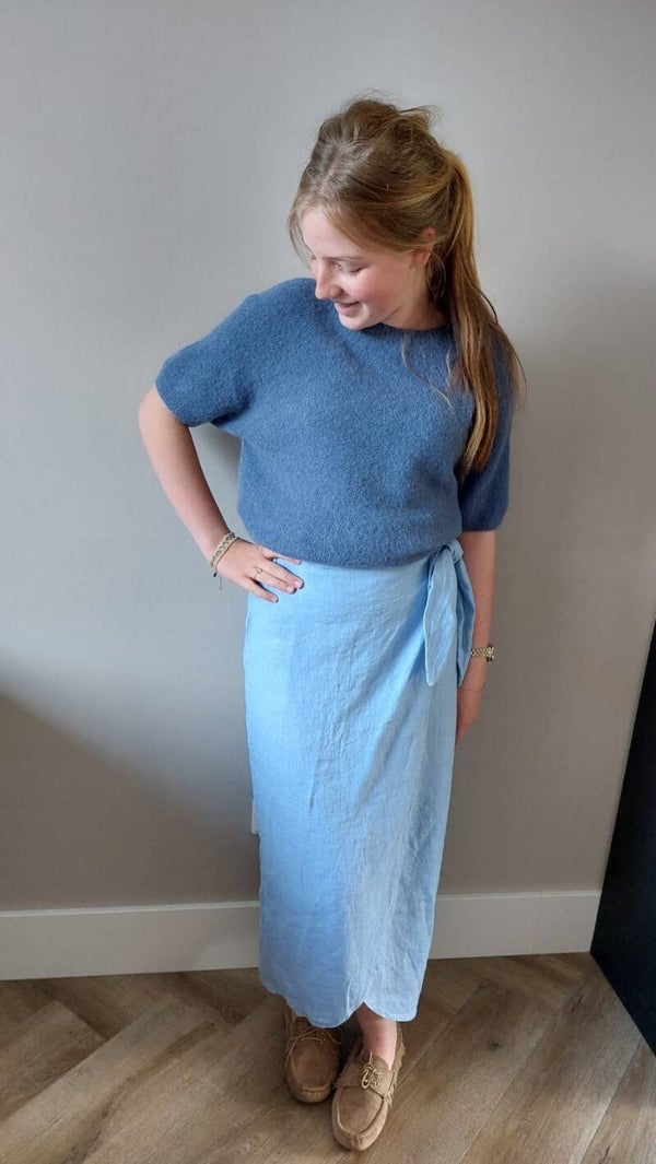 Linnen Rok Lily - licht blauw