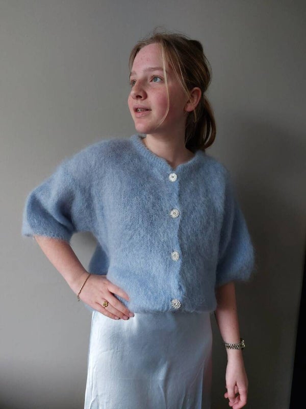 Mohair vest Jaëlle - Licht Blauw