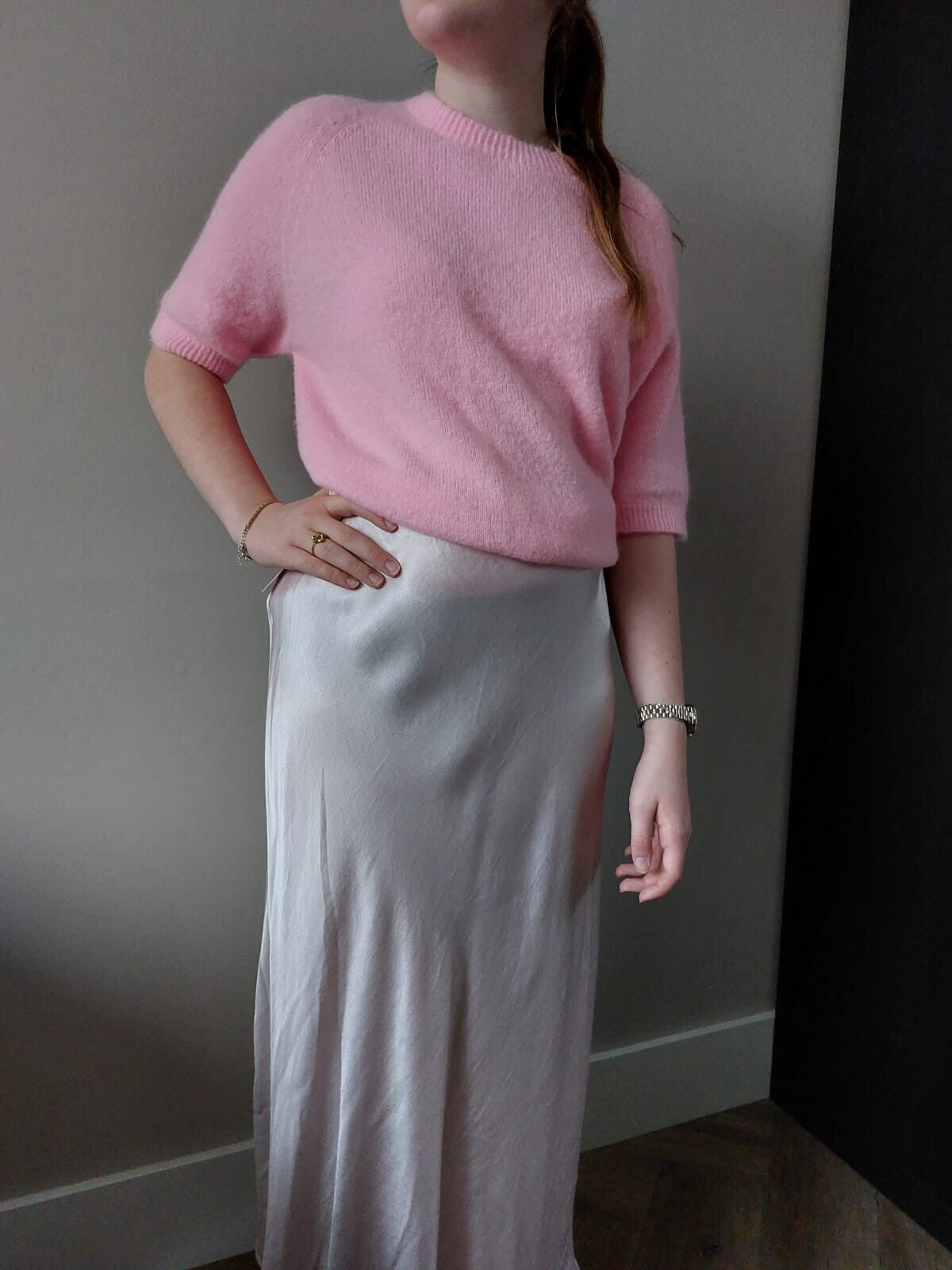 Truitje korte mouw Feline - Licht roze