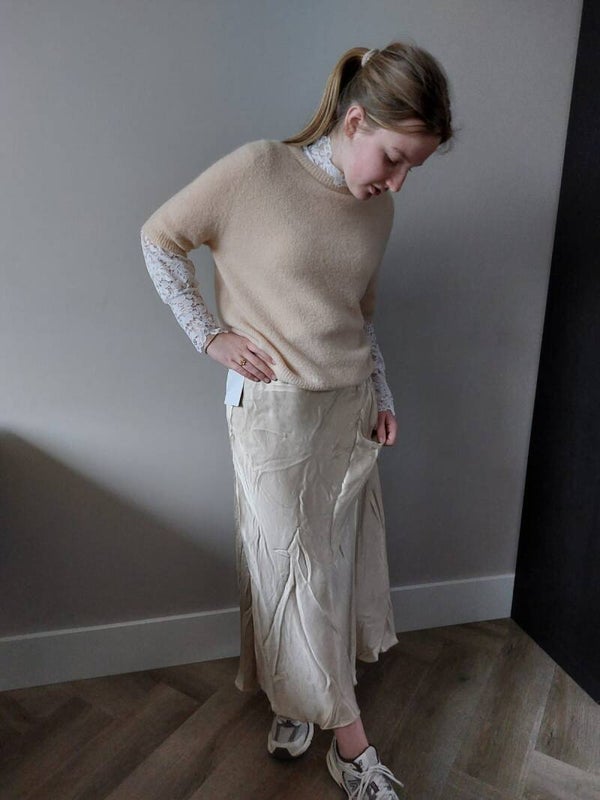 Satijnen Rok Anna - Beige