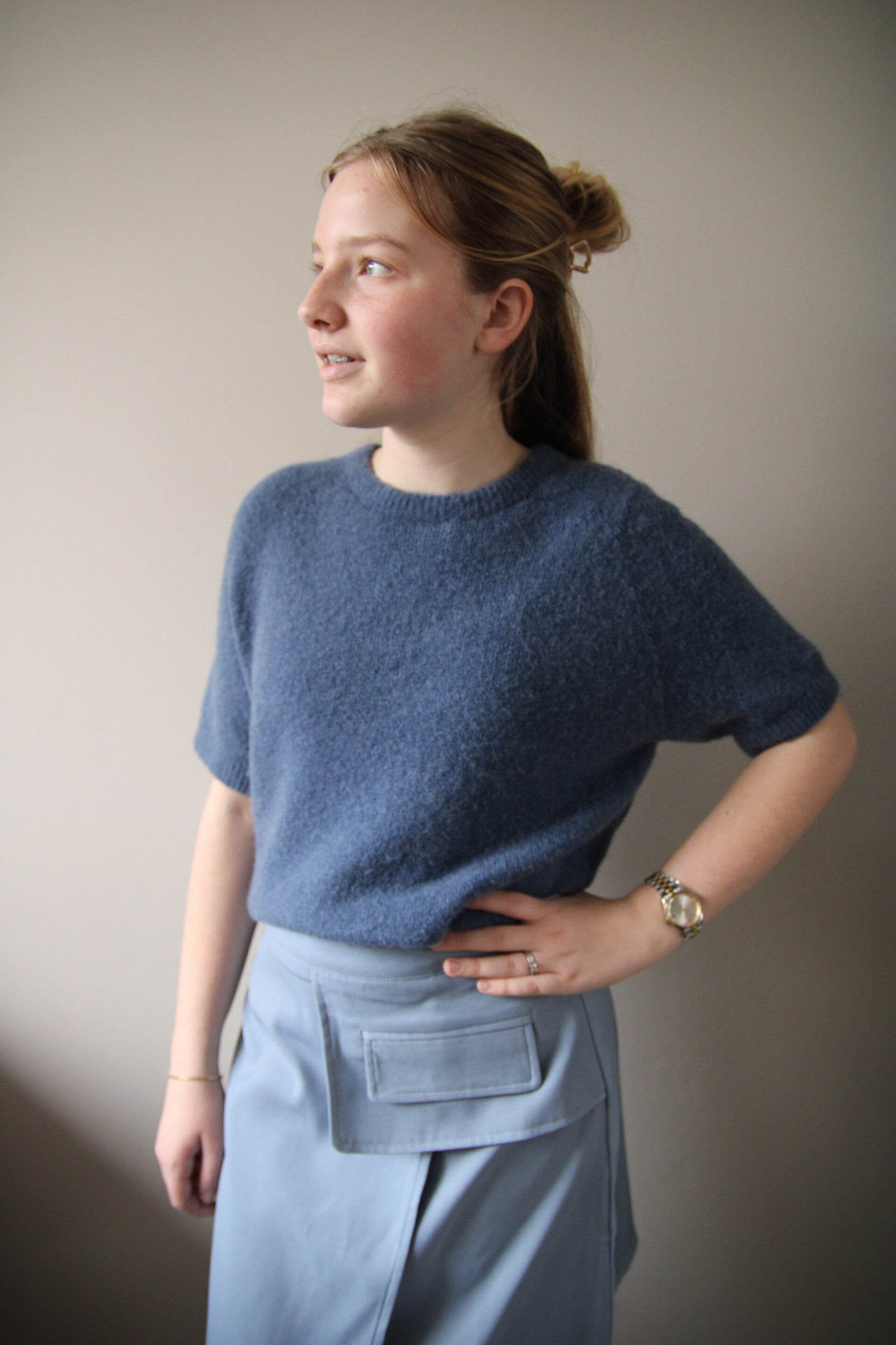 Basic long sleeve blauw