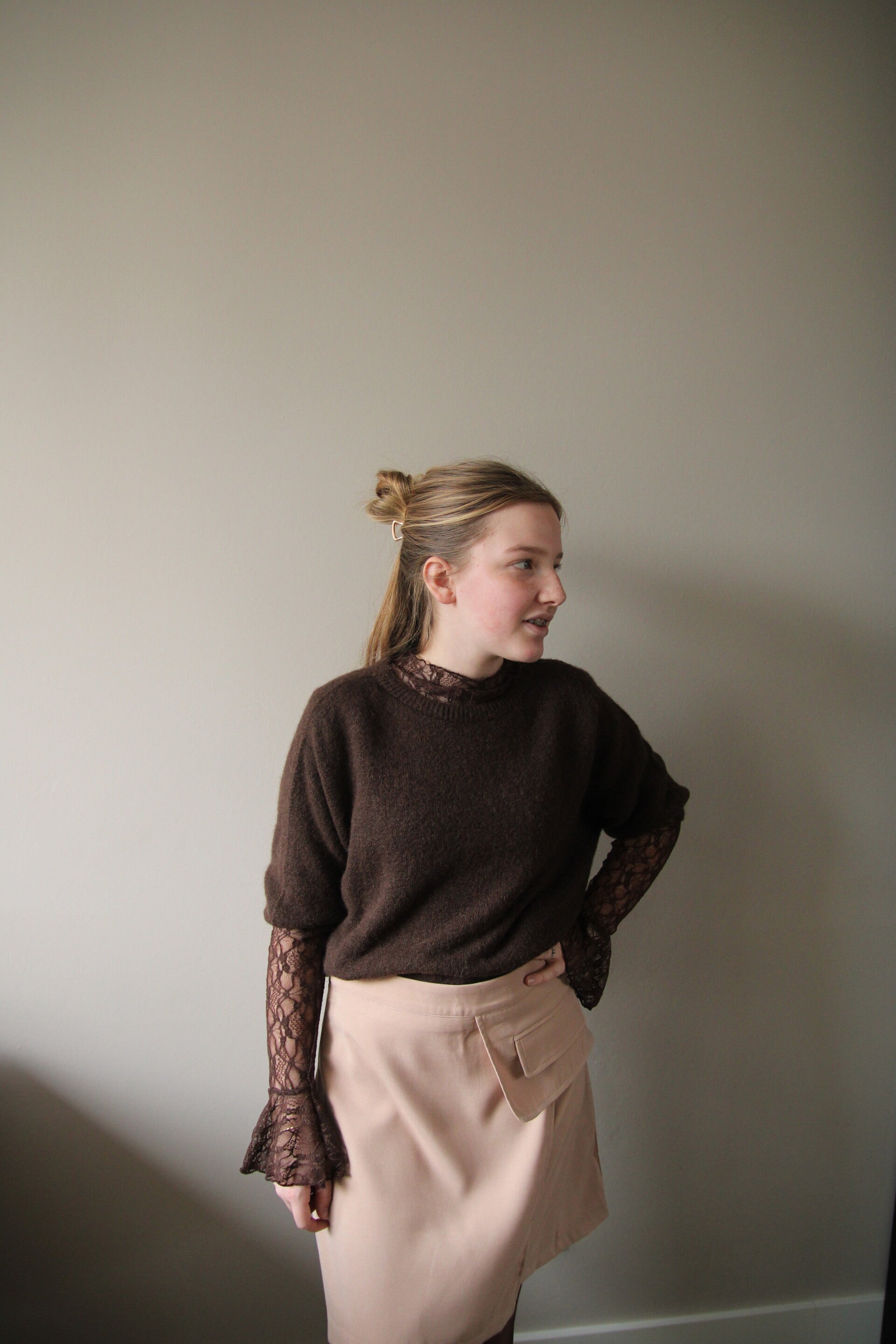 Truitje bruin korte mouw