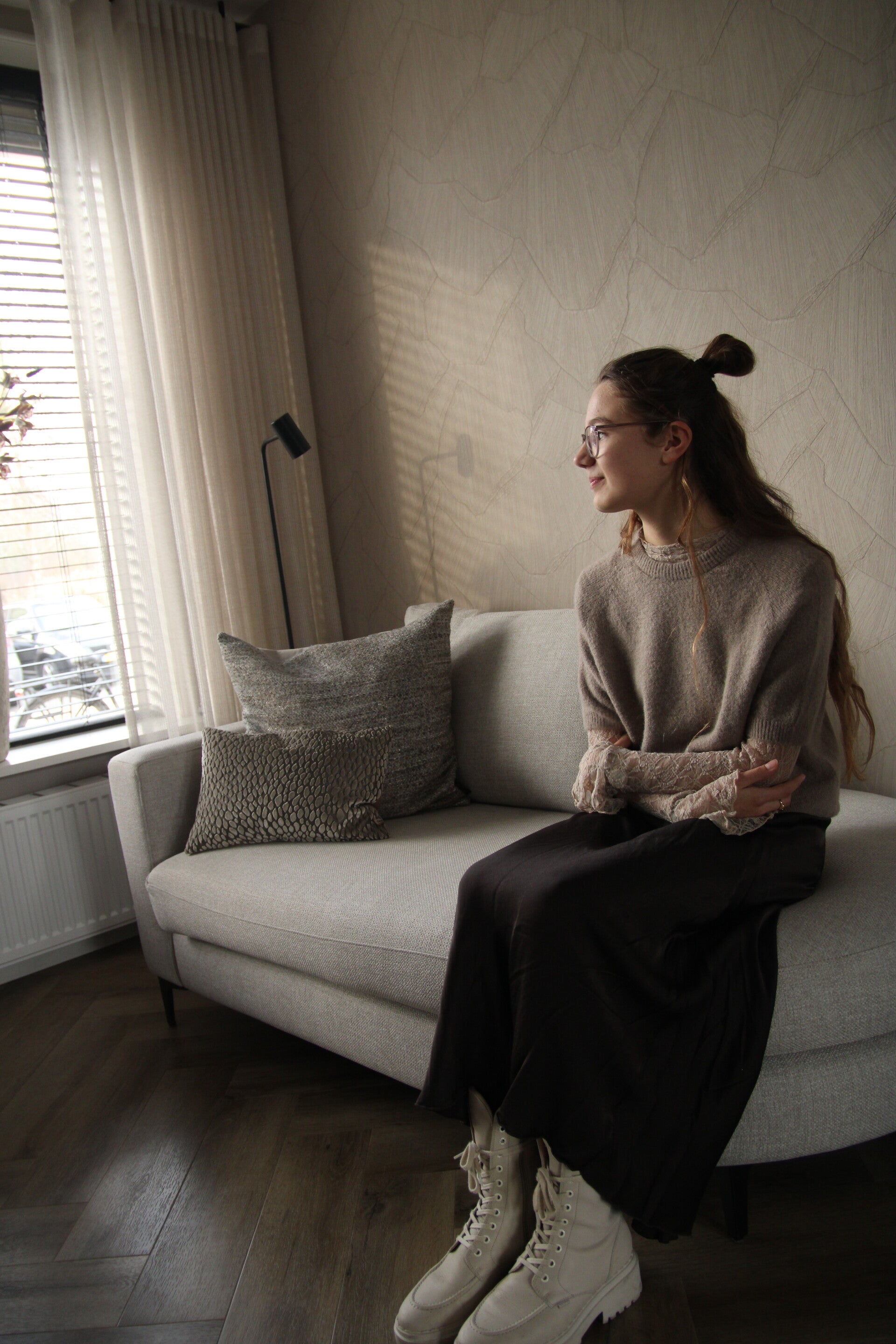 Satijnen rok Anna - Bruin