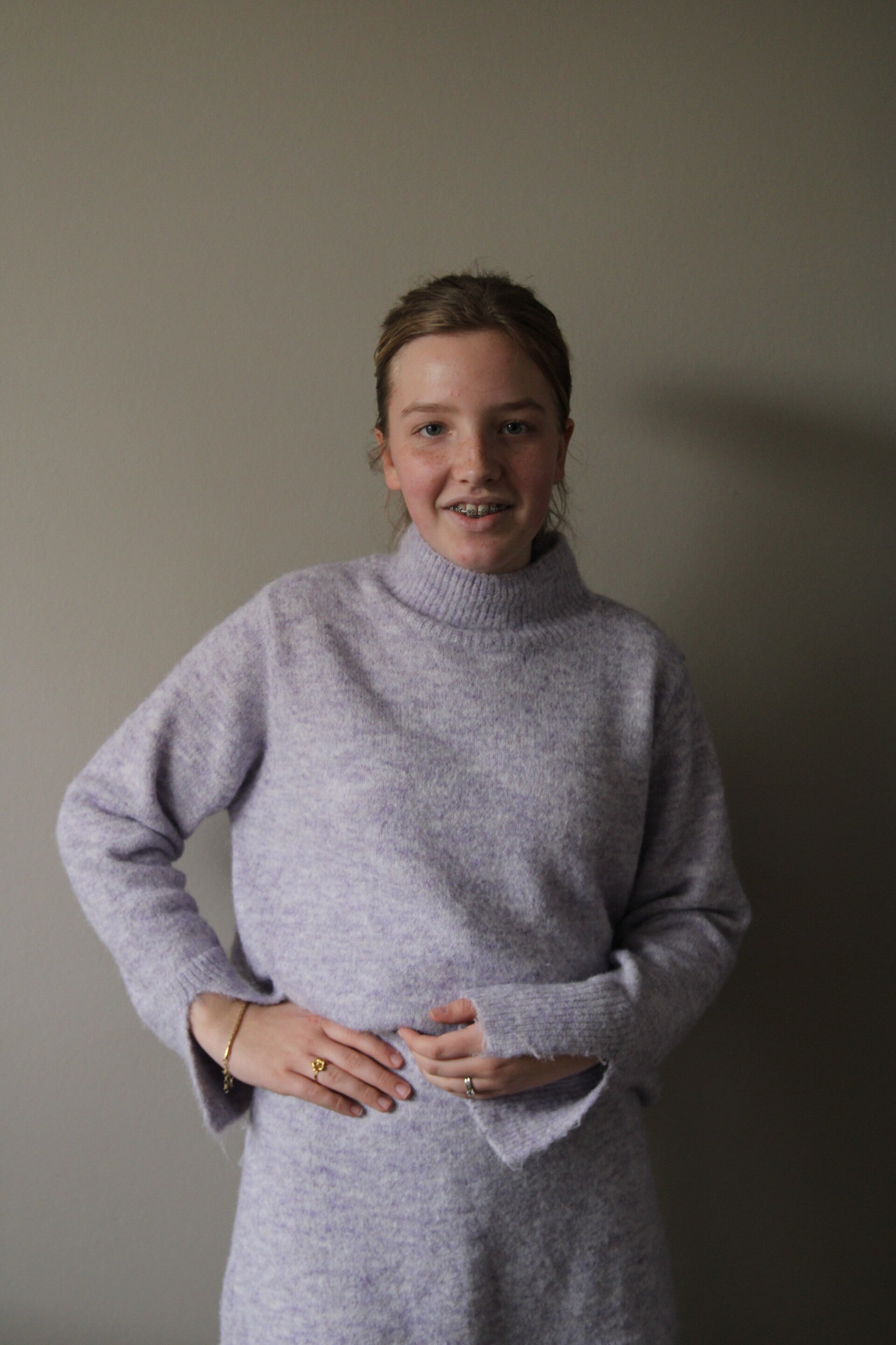 Thirzz gebreid setje lila