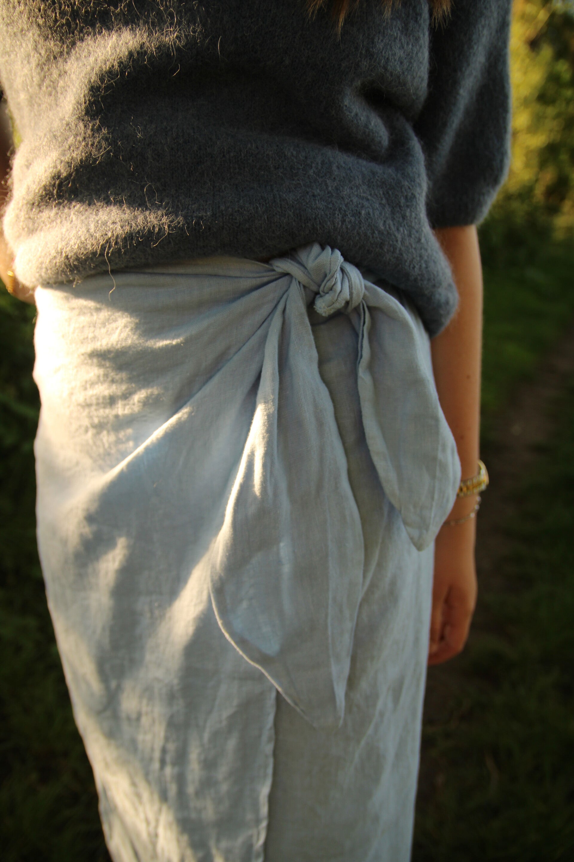 Rok Linnen Theresa - licht blauw