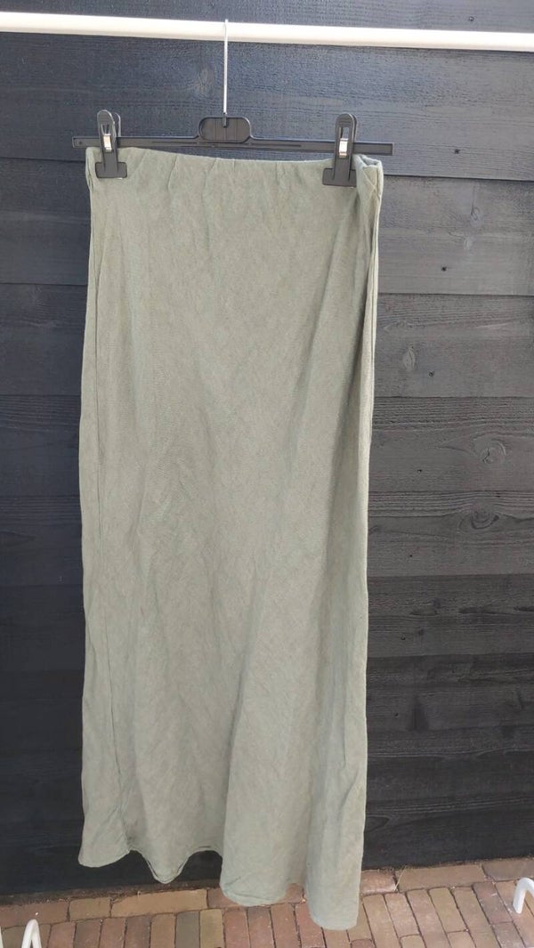 Linnen Rok Theresa - Mos Groen