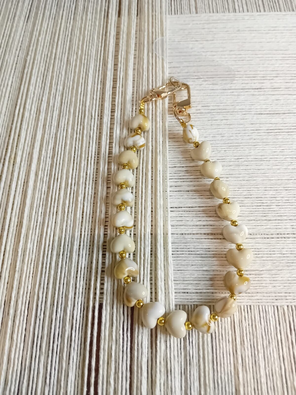 telefoonkoord hartje beige