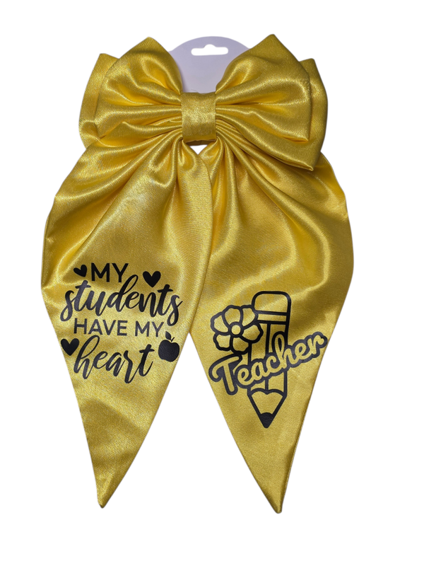 Yellow Teacher Hairbow