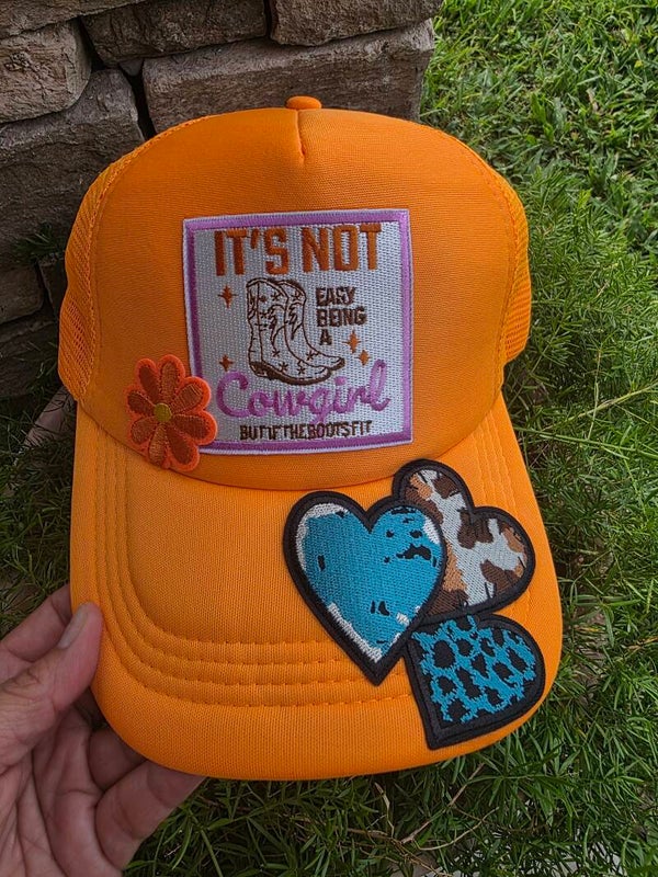 Orange Cowgirl Trucker Hat