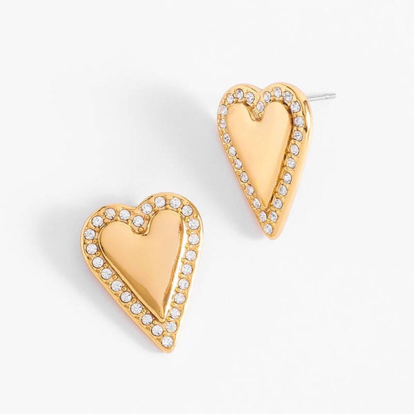 Gold-plated earrings in the shape of a heart