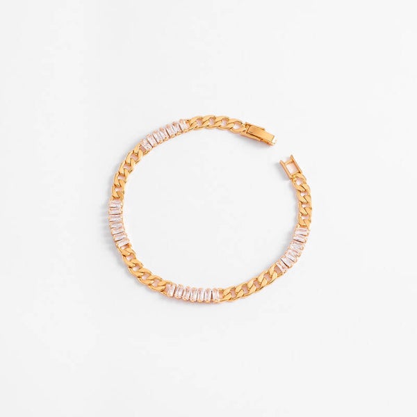 Gold-Plated Chain Bracelet with Diamonice® Stone