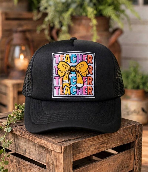 Teachers trucker hat, black mesh