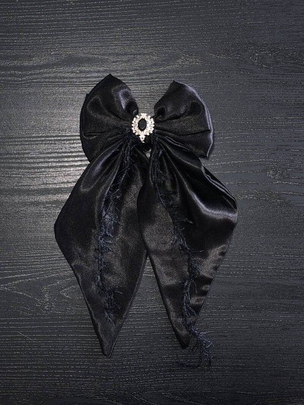 Dark Romance, Gothic Luxe 12" x 6" Bow - Black Satin