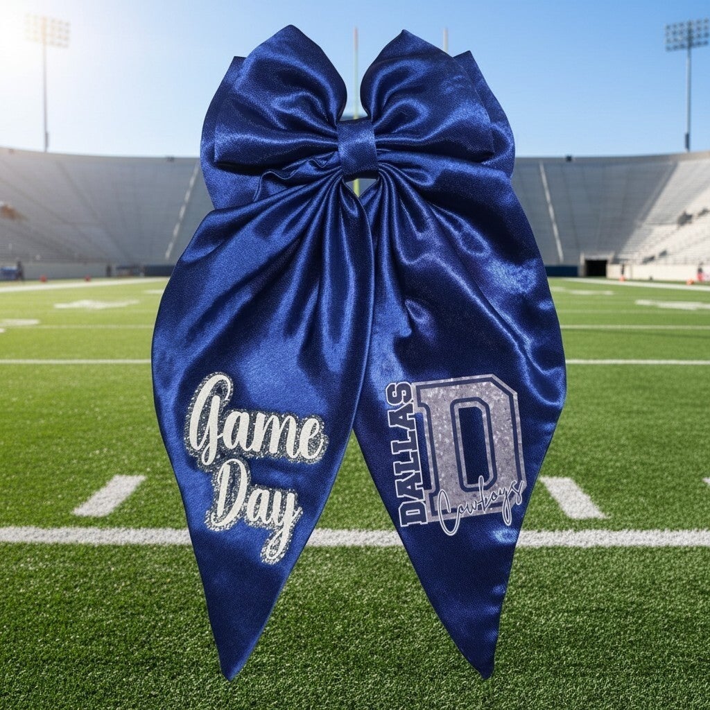 Dallas football bows, Cowboys bow, football bows